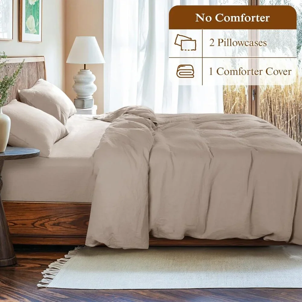100% France Linen Duvet Cover Set 3 Pcs